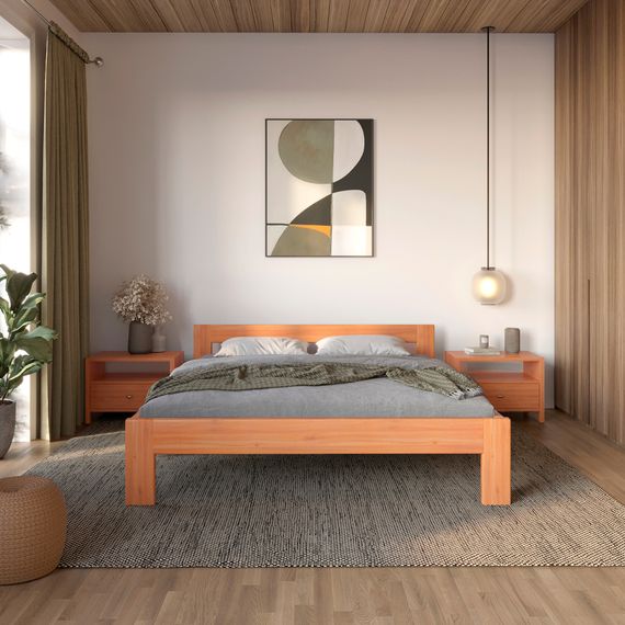 Двоспальне дерев&#039;яне ліжко Mebigrand Делі Яблуня 160х190 см (MBG-3889)