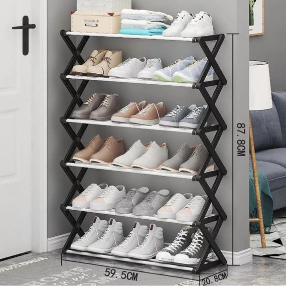 Складна полка для обуви Shoe Rack 6 секцій від XPRO, чорний. (43409-_266) | Зображення 1