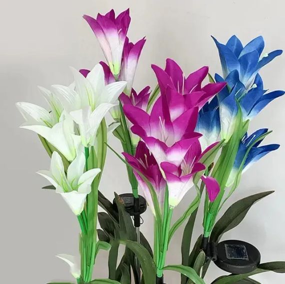 Уличный Садовый фонарь на солнечной батарее Лилия 74 см | Зображення 2