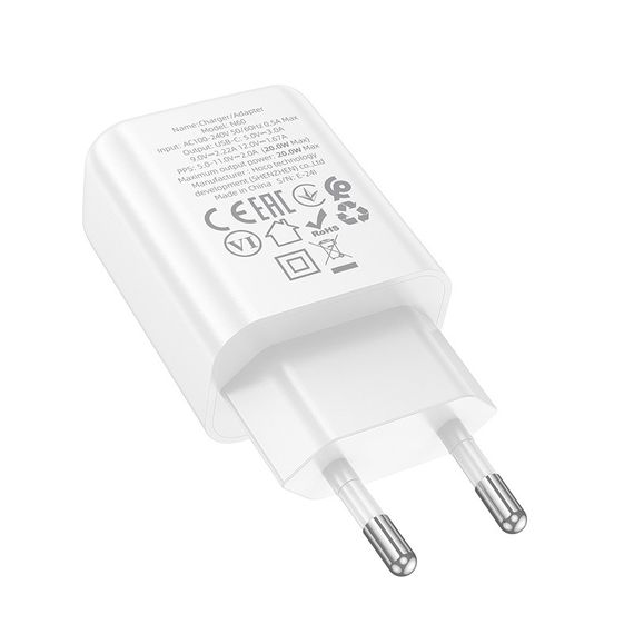 МЗП Hoco N60 Gentle PD20W (1USB-C) + кабель Type-C to Lightning White | Зображення 3