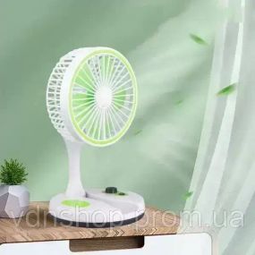 Настільний вентилятор з LED підсвіткою та USB, KC-7900 / Міні-вентилятор настільний акумуляторний