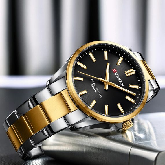 Чоловічий годинник Curren 9090 Silver-Gold-Black | Зображення 3