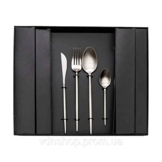 Набір столових приборів 24 предмети столовий набір на 6 персон Сріблястий HP-20-16 | Зображення 1
