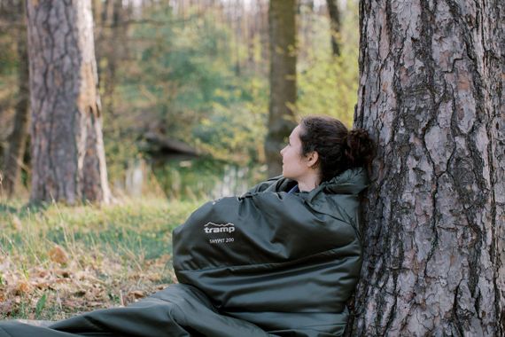 Спальний мішок Tramp Shypit 200XL ковдра з капюш лівий olive 220/100, спальник туристичний для походу і риболовлі | Зображення 2