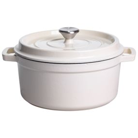 Кокотниця чавунна емальована 4,5 л, бежевий Yiwu HP-FLG-4 WHITE