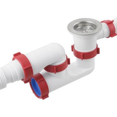 Сифон для ванни Polmark з ревізією/з випуском 1 1/2" перел і гофр 40x40/50 PM 40 SF 30 02 | Зображення 1