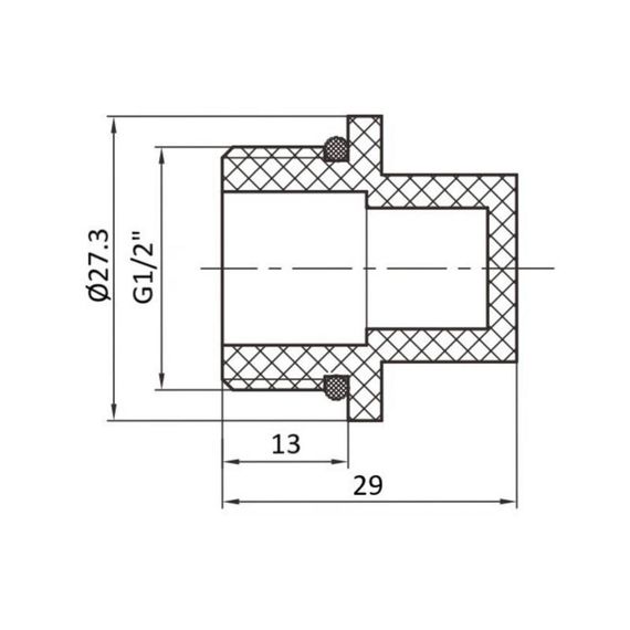 Заглушка PPR Thermo Alliance с резьбой 20х1/2" ЗР | Зображення 1