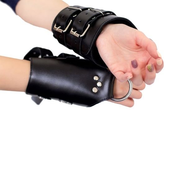 Манжети для підвісу за руки Kinky Hand Cuffs For Suspension з натуральної шкіри, колір чорний | Зображення 5