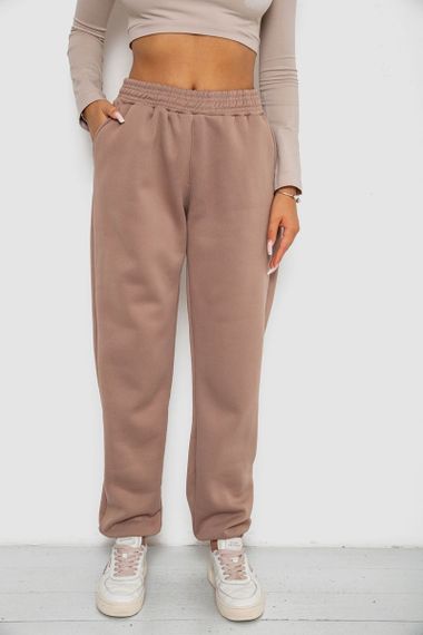 Спортивные штаны женские на флисе  -уценка, цвет мокко, 238R58671-U-16