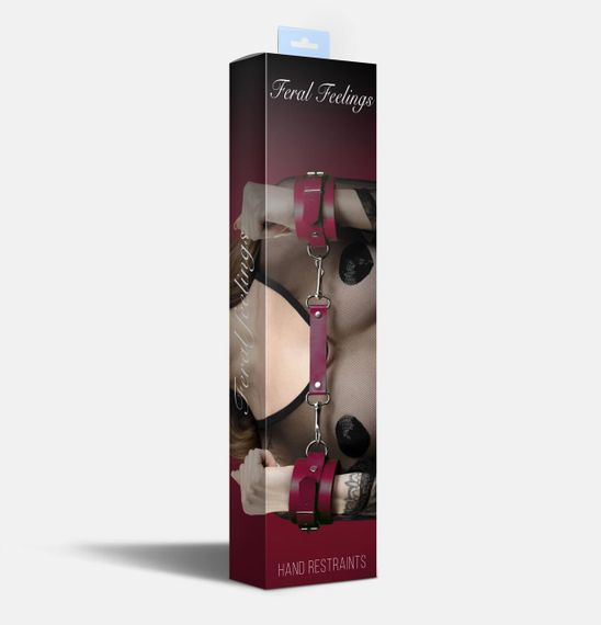 Наручники Feral Feelings - Hand Restraints, натуральна шкіра, бургунді | Зображення 1