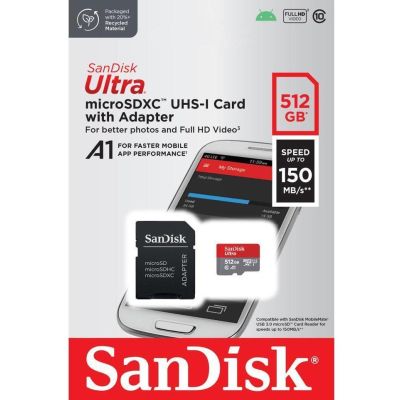 Карта памяти SanDisk 512GB microSDXC class 10 UHS-I Ultra (SDSQUAC-512G-GN6MA) | Зображення 2