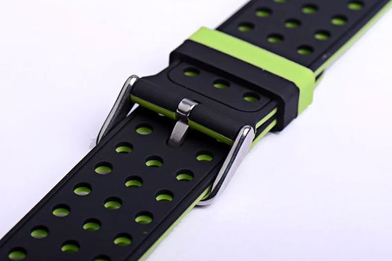 Двухсторонний ремешок с перфорацией Primo для Apple Watch 38mm / 40mm / 41mm - Black&Green | Зображення 6