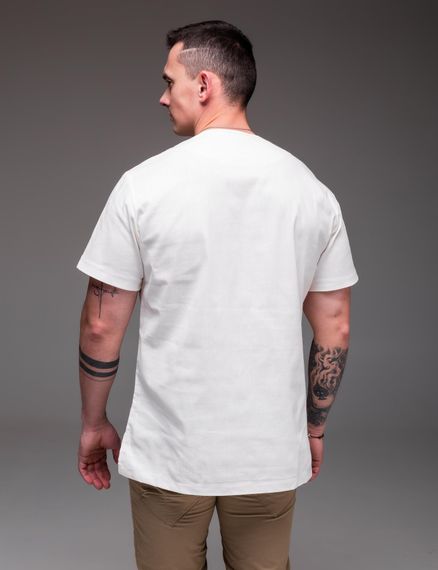 Мужская легкая льняная футболка RA2256 размер XL, цвет белый | Зображення 2