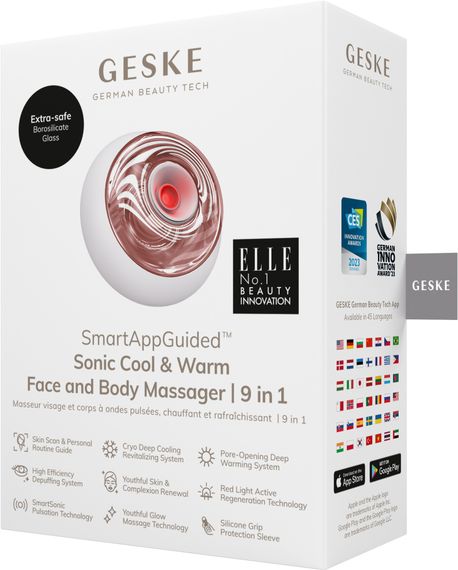 Масажер для обличчя та тіла GESKE Sonic Cool&Warm Face and Body Massager 9в1 starlight, Бежевий | Зображення 7