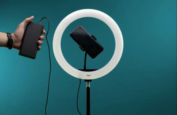Кільцева LED лампа S31 Світлодіодна лампа USB з кріпленням тримачем телефону, 33см | Зображення 4