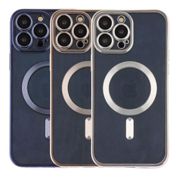 Чехол TPU Metallic Chrome з повним захистом камери with Magsafe для Iphone 13 Pro Max Цвет Chrome Gold