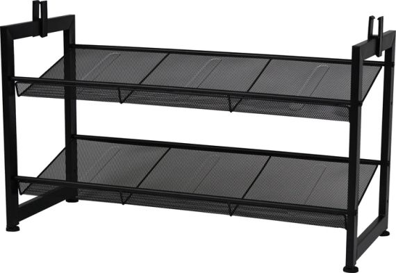 Полка для обуви 2 уровня 74×30.5×43 см черная Eco Fabric EF-7529-2