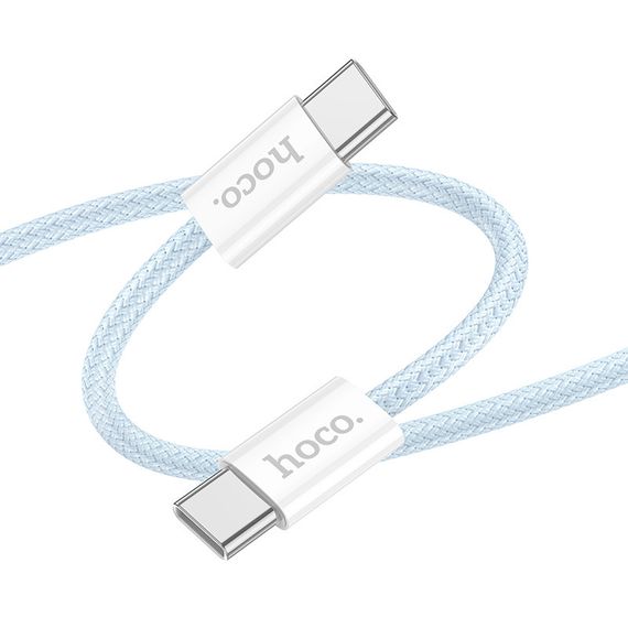 Дата кабель Hoco X104 Source 60W Type-C to Type-C (1m) Blue | Зображення 1