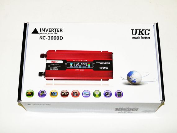 Преобразователь 12V-220V 1000W Инвертор напряжения с LCD дисплеем | Зображення 4