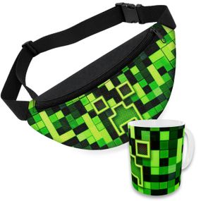 Детский набор Minecraft сумка-бананка + керамическая кружка с принтом (5640)