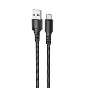Дата кабель Borofone BX116 Certain USB to MicroUSB 2.4A (1m) Black