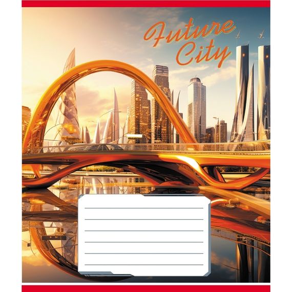 Тетрадь ученическая "Города будущего" 024-550177K-3 в клеточку, 24 листа