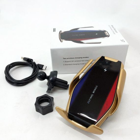 Автомобільний тримач S7 для телефону з швидкою зарядкою S7. AW-226 Колір: золотий | Зображення 8