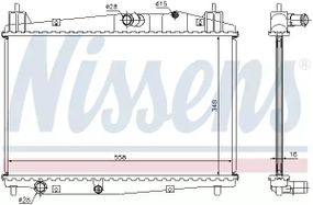 Радіатор охолодження двигуна MAZDA 2, NISSENS (68506)