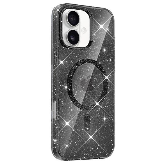 Чохол TPU Eclipse Sparkle (MagFit) для Apple iPhone 16 (6.1") Black | Зображення 1