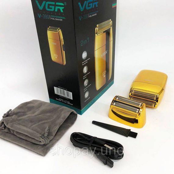 Акумуляторна бритва для гоління голови VGR V-399 GOLD, Бритва портативна акумуляторна WY-64 | Зображення 1
