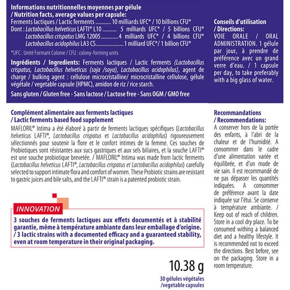 Комплекс при лактации INELDEA SANTE NATURELLE MAFLORIL® INTIMA 30 Caps | Зображення 1