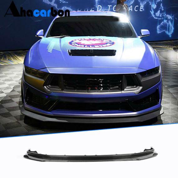 Накладка на передній бампер Lip (Карбон) для Ford Mustang 2024- рр