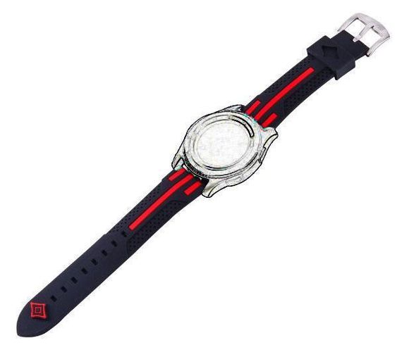 Силіконовий ремінець Primo Dart для годинника Samsung Galaxy Watch 46 mm SM-R800 - Black&Red | Зображення 1