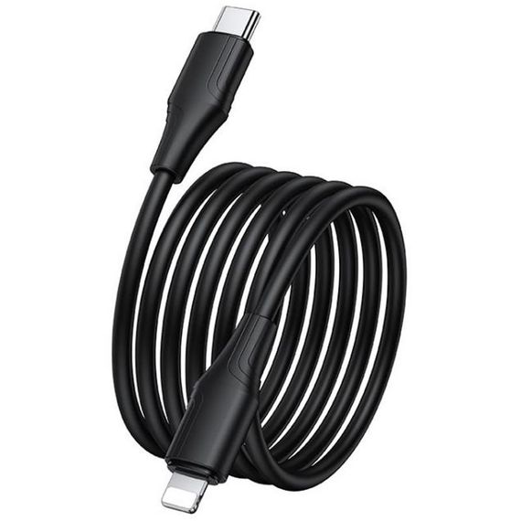 Дата кабель Hoco X124 Bien silicone Type-C to Lightning 27W (1m) Black | Зображення 2