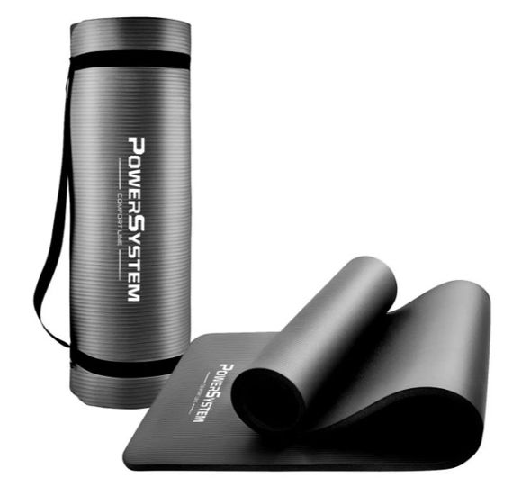 Килимок для йоги та фітнесу Power System PS-4017 NBR Fitness Yoga Mat Plus Black (180х61х1) (PS-4017_Black)