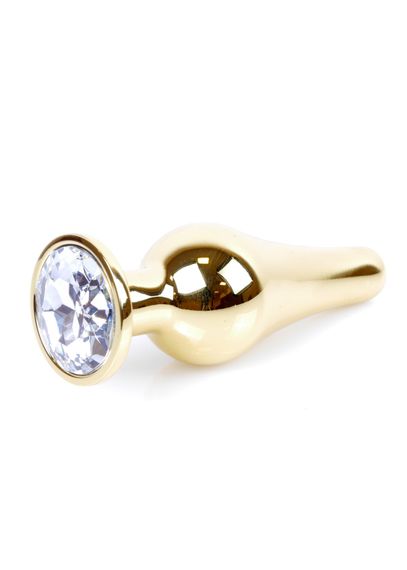 Анальна пробка - Jewellery Gold BUTT PLUG- Clear | Зображення 1
