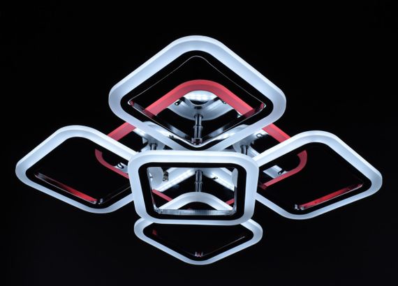 Люстра світлодіодна стельова LED світильник для квартири на стелю лед з пультом 26097 Хром 11х41х55 см. | Зображення 9