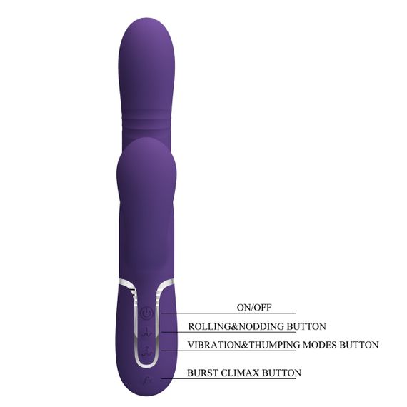 Вібромасажер із поступальним рухом серії Pretty Love - Mariana Twinkled Dark Purple 7 vibration functions 4 rolling functions, Sex | Зображення 9