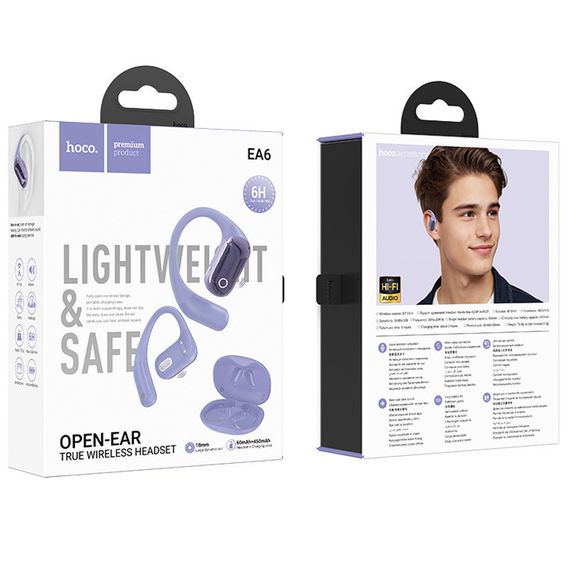 Бездротові TWS навушники Hoco EA6 Melody Purple | Зображення 3