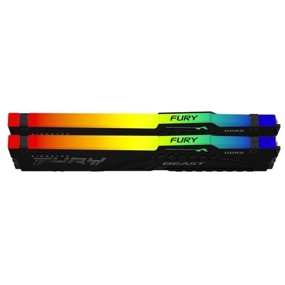 Модуль пам'яті для комп'ютера DDR5 64GB (2x32GB) 5600 MHz Beast RGB Kingston Fury (ex.HyperX) (KF556C36BBEAK2-64) | Зображення 2