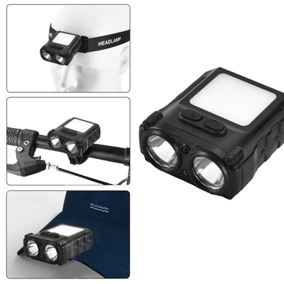 Ліхтар налобний SH-T808-2XPE-20SMD-white/red з датчиком руху, потужний налобний ліхтар для риболовлі | Зображення 2
