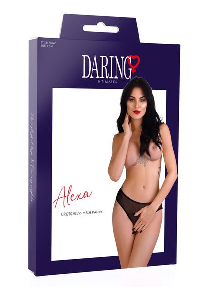 Трусики прозорі з відкритим доступом Daring Intimates Alexa, чорний, S/M | Зображення 5
