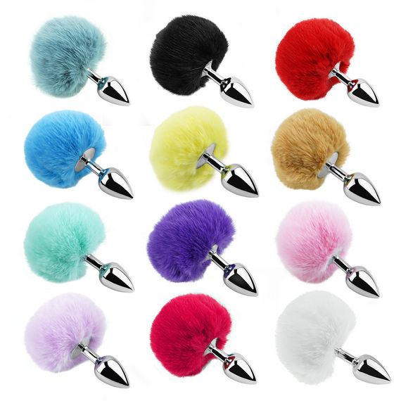 Анальна пробка з хвостом EGZO - Bunny Tail Silver Plug Brown, size S Sex Aura | Зображення 2