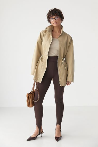 Жіноча вітровка-парка  на блискавці - світло-коричневий цвет, M (є розміри) | Зображення 2