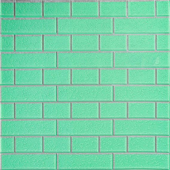 Панель стінна 70*70cm*5mm зелена цегла зі сріблом (D) SW-00001803