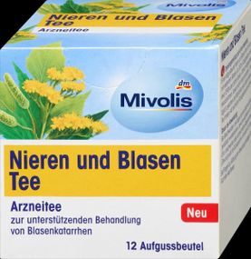 Чай Mivolis Nieren und Blasen Tee для підтримки здоров’я нирок і сечового міхура, 12 шт., Німеччина