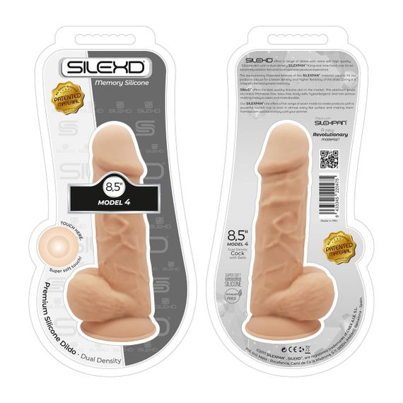 Фалоімітатор SilexD Norman Flesh (MODEL 4 size 8.5in), двошаровий, силікон + Silexpan, діаметр 5 см Sex Aura | Зображення 2