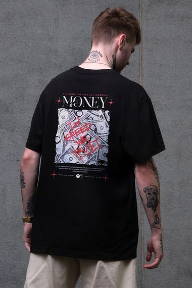 Оверсайз футболка з принтом Without Money Grafity Black