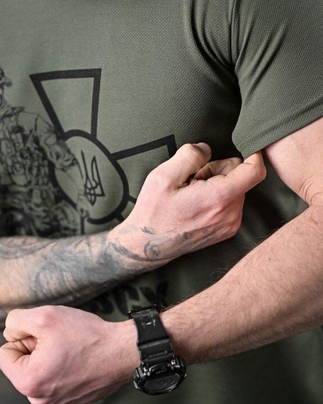 Футболка потовідвідна Bayraktar ЗСУ солдат олива ВТ0983 | Зображення 3