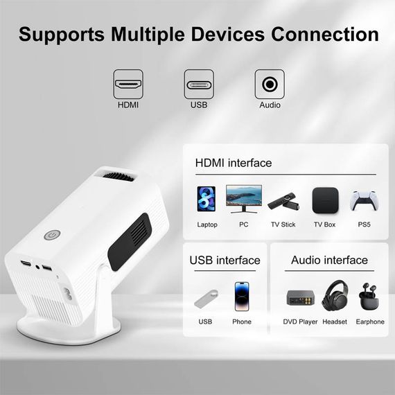 Проектор 4k Android HP330 White | Зображення 4
